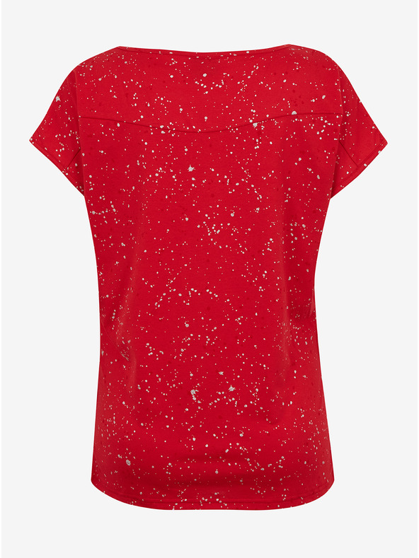 Sam 73 Rotes gemustertes Damen-T-Shirt SAM 73 Heqa