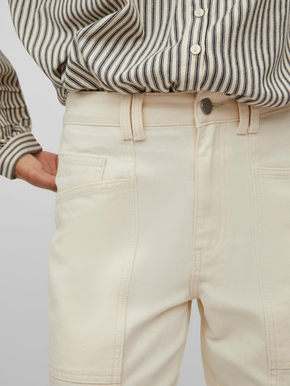 Vila Cremefarbene Damenjeans mit geradem Schnitt VILA Orys