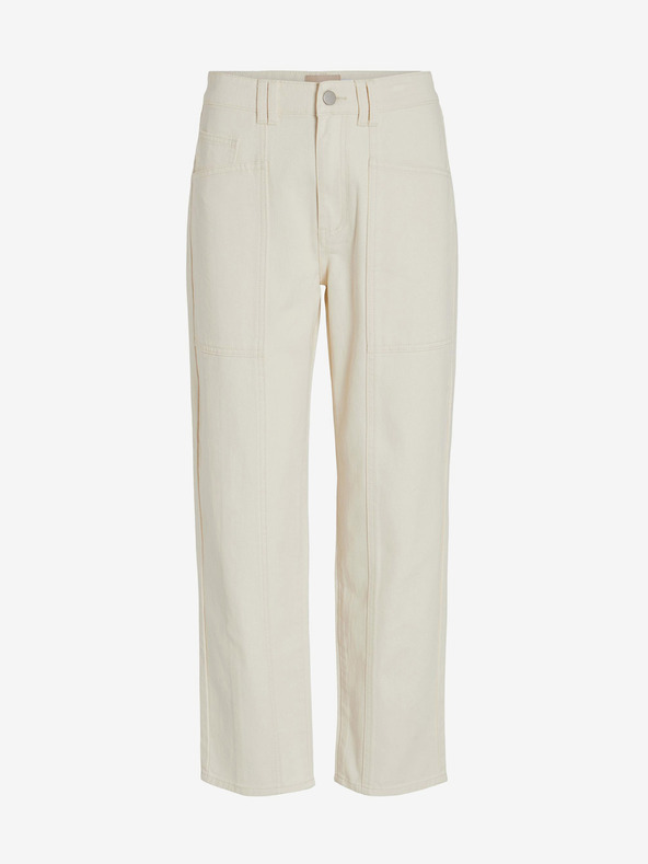 Vila Cremefarbene Damenjeans mit geradem Schnitt VILA Orys