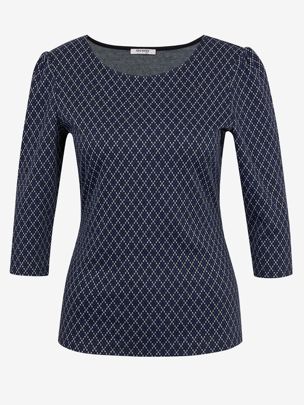 Orsay Dunkelblaues gemustertes Damen-T-Shirt ORSAY
