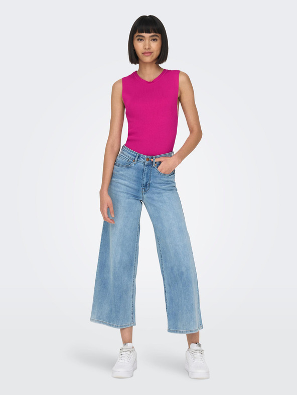 ONLY Dunkelrosa Damen-Basic-Top mit Rippenstruktur ONLY Majli