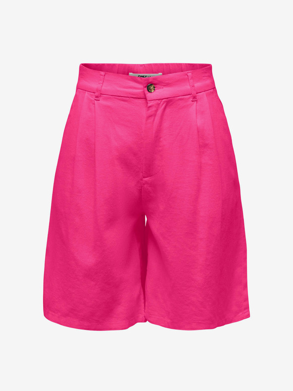 ONLY Dunkelrosa Damen-Leinenshorts ONLY Caro