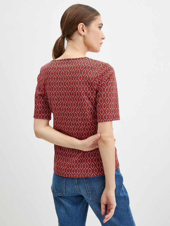 Orsay Rotes gemustertes Damen T-Shirt ORSAY