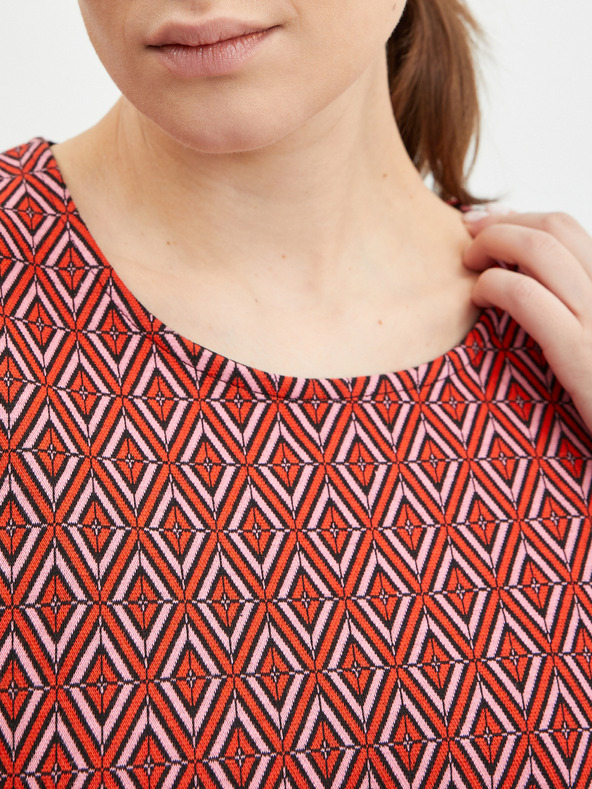 Orsay Rotes gemustertes Damen T-Shirt ORSAY