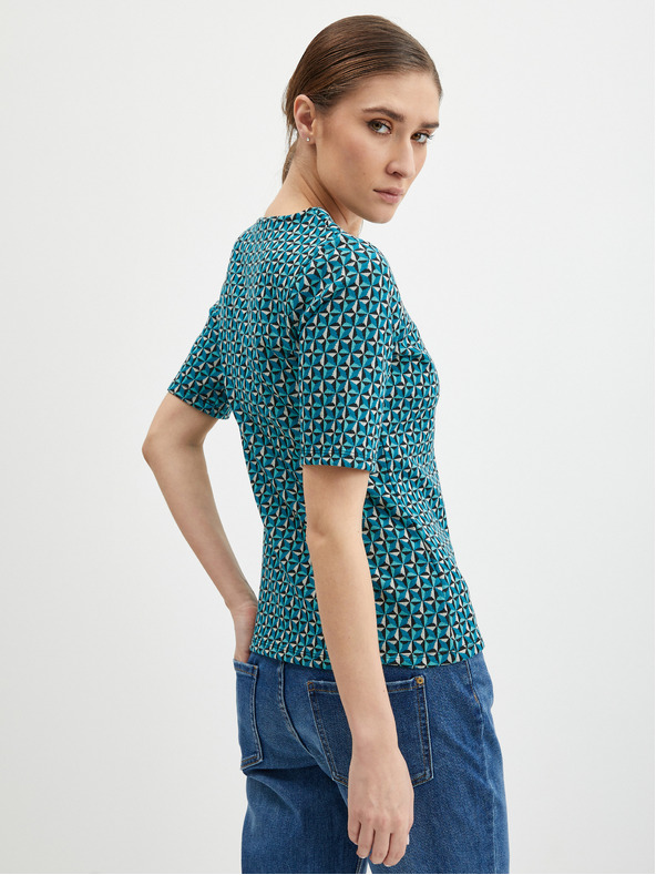 Orsay Petrol gemustertes Damen T-Shirt ORSAY