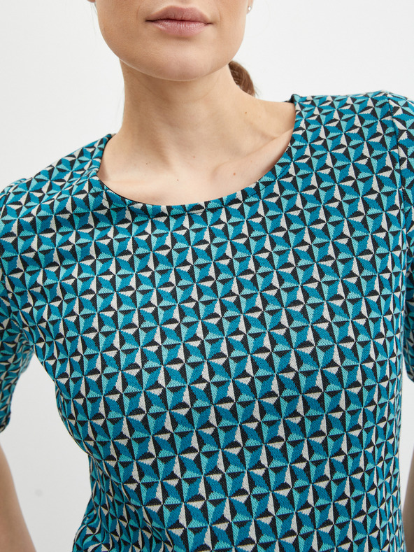 Orsay Petrol gemustertes Damen T-Shirt ORSAY