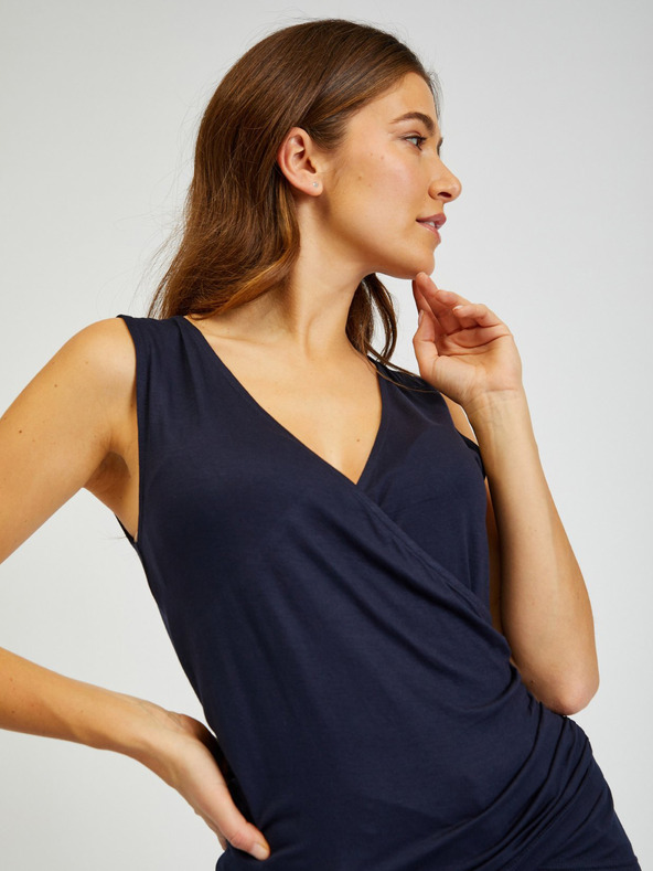 Sam 73 Dunkelblaues Damen-Basic-Tank-Top SAM73 Lupus