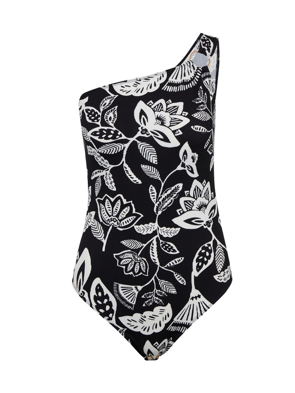 Orsay Weißer und schwarzer Damen-Body mit Blumenmuster ORSAY
