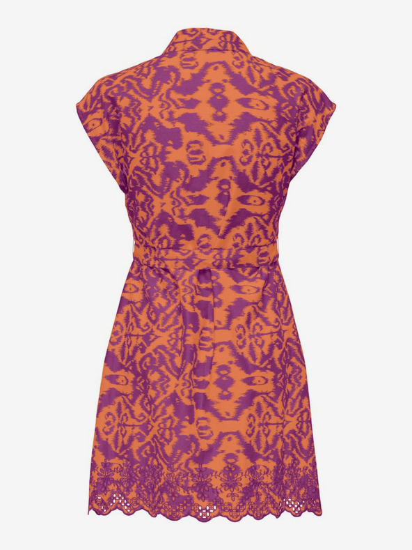 ONLY Orange und lila gemustertes Damen-Shirtkleid ONLY Lou