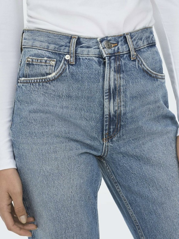 ONLY Blaue Straight-Fit-Jeans für Damen ONLY Riley