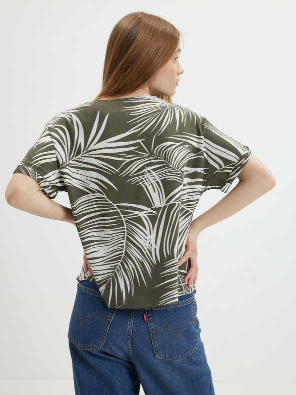 ONLY Khaki-gemusterte Bluse NUR Augustina
