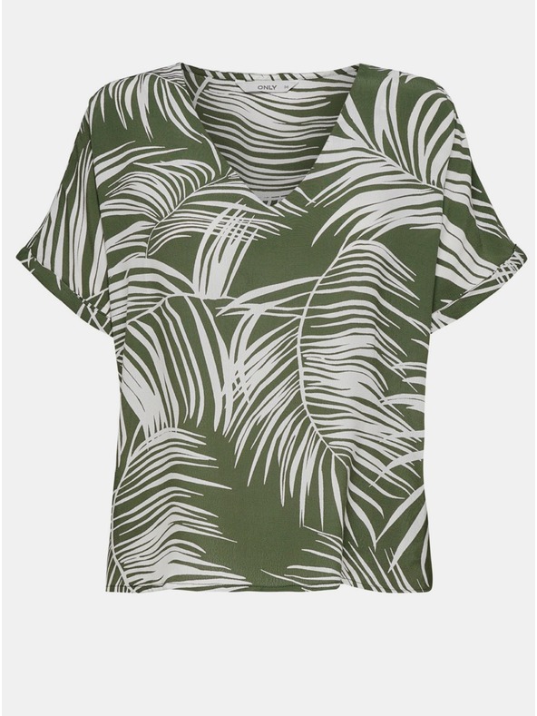 ONLY Khaki-gemusterte Bluse NUR Augustina