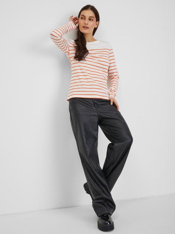 Orsay Orange-weiß gestreiftes Damen-T-Shirt ORSAY