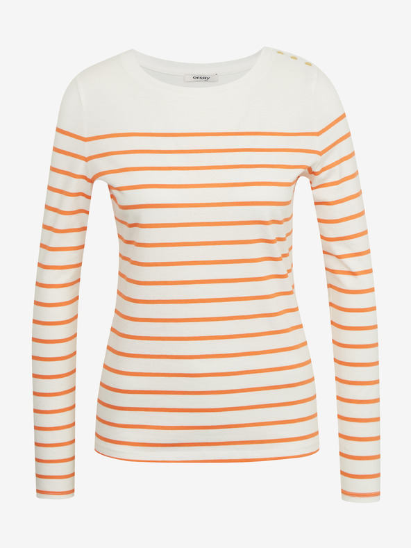 Orsay Orange-weiß gestreiftes Damen-T-Shirt ORSAY