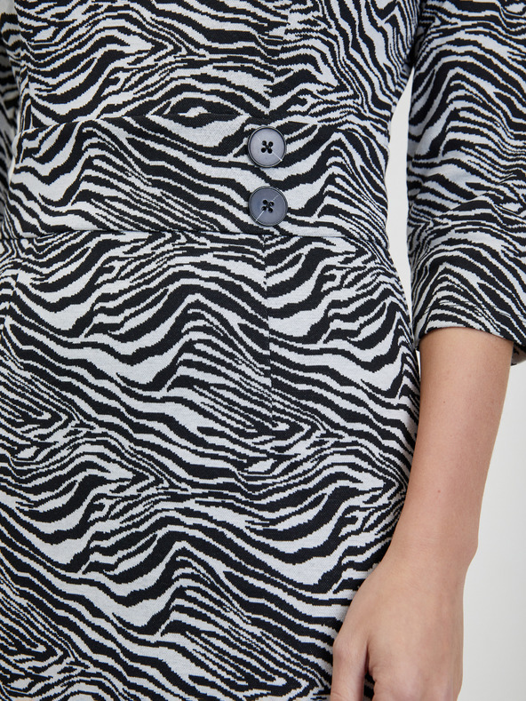 Orsay Schwarz-weißes gemustertes Damenkleid ORSAY