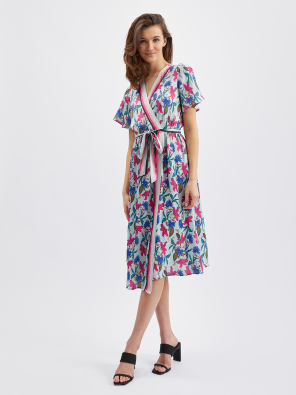 Orsay Rosa-blaues Damen Blumenkleid ORSAY