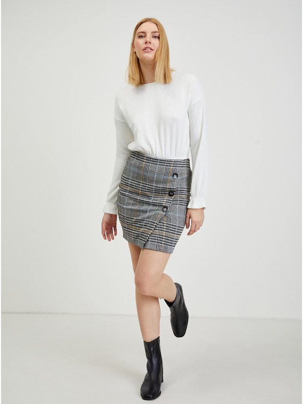 Orsay Grauer karierten Damenrock ORSAY