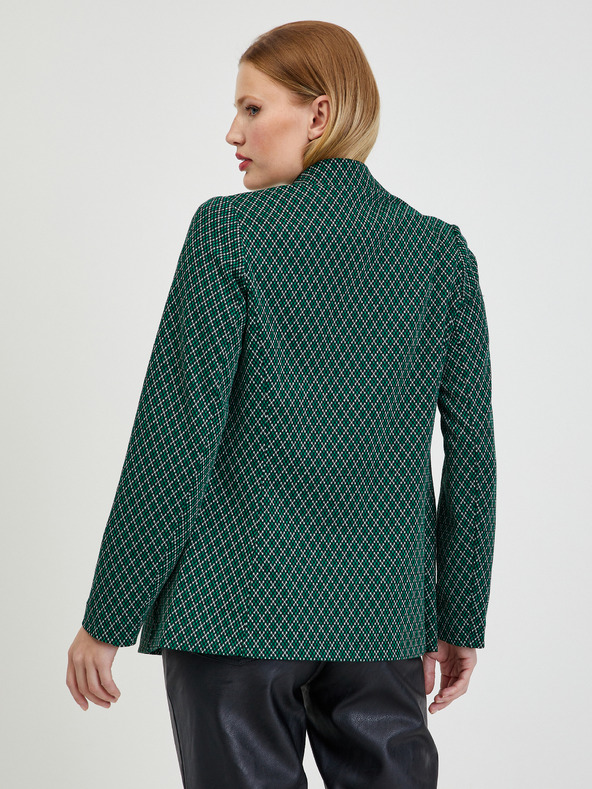 Orsay Dunkelgrüne gemusterte Damenjacke ORSAY