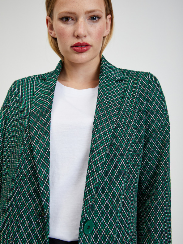 Orsay Dunkelgrüne gemusterte Damenjacke ORSAY