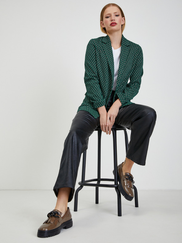 Orsay Dunkelgrüne gemusterte Damenjacke ORSAY