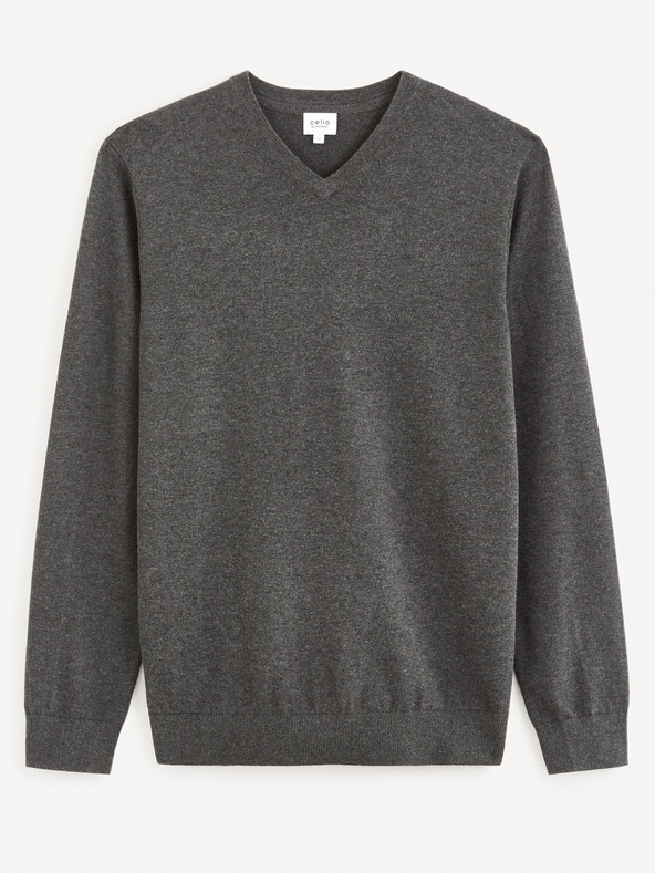 Celio Dunkelgrauer Herren-Basic-Pullover Celio Decotonv