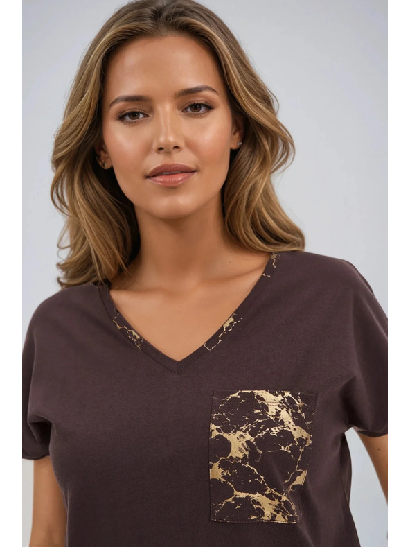 Moodo Damen Baumwoll-T-Shirt von Moodo – braun
