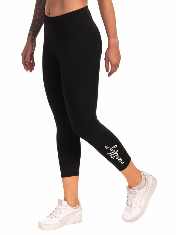 Meatfly Meatfly Damen Leggings Edna White Logo | Schwarz | Größe