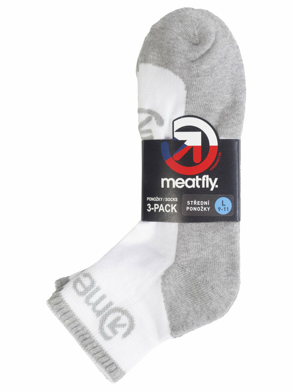 Meatfly Meatfly Socks Middle Triple Pack White | White | Size