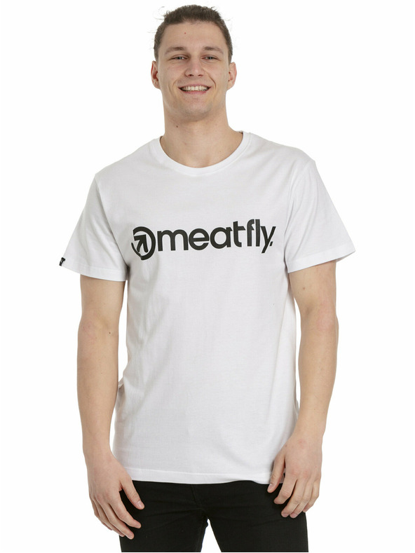 Meatfly Meatfly Herren T-Shirt MF Logo Weiß | Weiß | Größe M | 100% Baumwolle