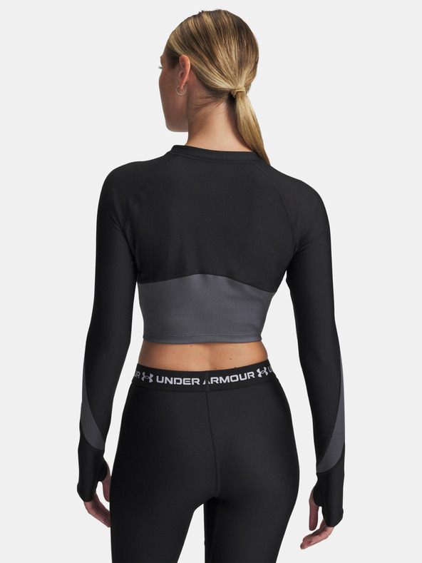 Under Armour Damen-T-Shirt Under Armour UA HG Rib 1/4 Zip-SCHWARZ