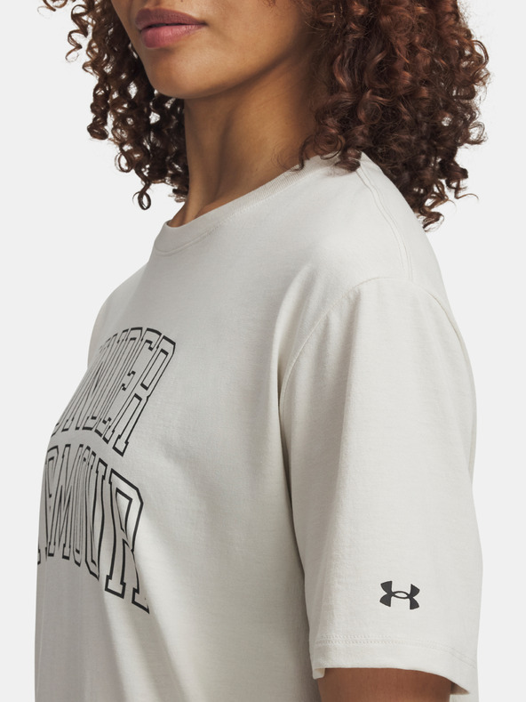 Under Armour Damen T-Shirt Under Armour Rival OS Campus Tee-WHT