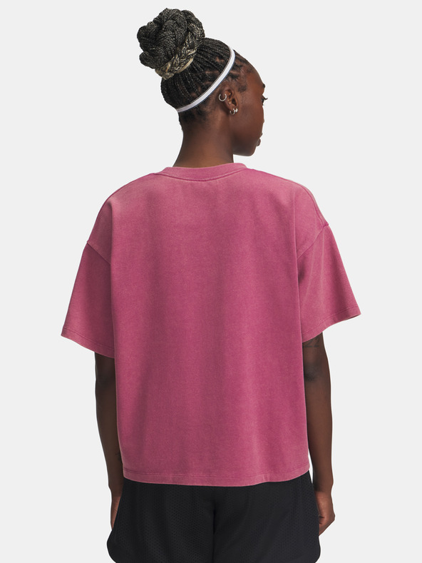 Under Armour Damen T-Shirt Under Armour UA HWT Boxy Wash SS-RED
