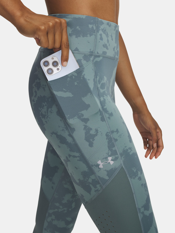 Under Armour Damen Leggings Under Armour UA Launch Ankle Print Tights-BLU