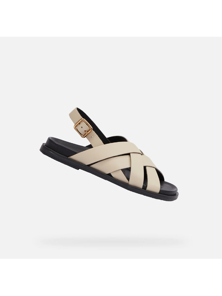 Geox Cremefarbene Damen-Sandalen Geox Adelash