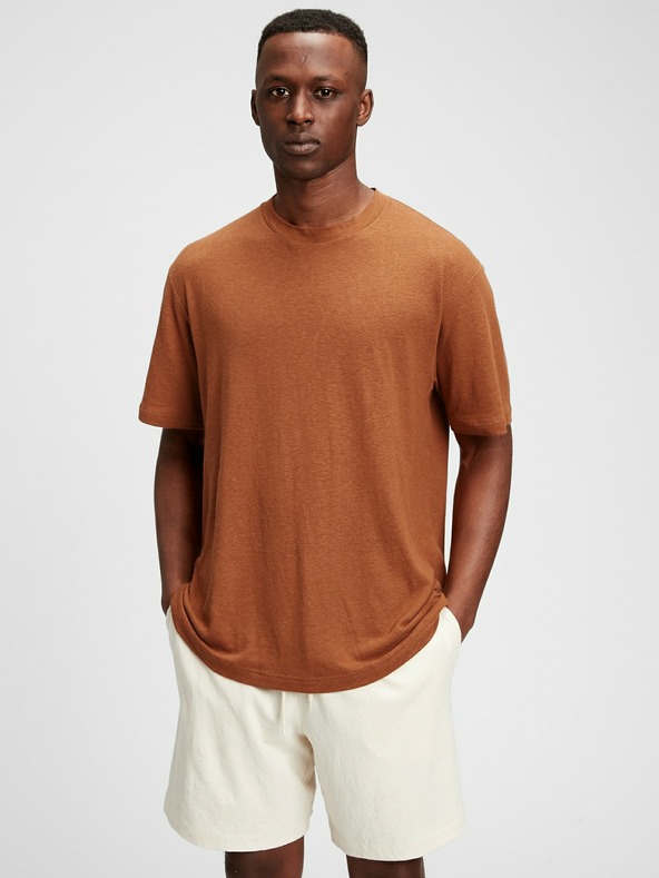 GAP Leinen T-Shirt mit kurzen Ärmeln GAP