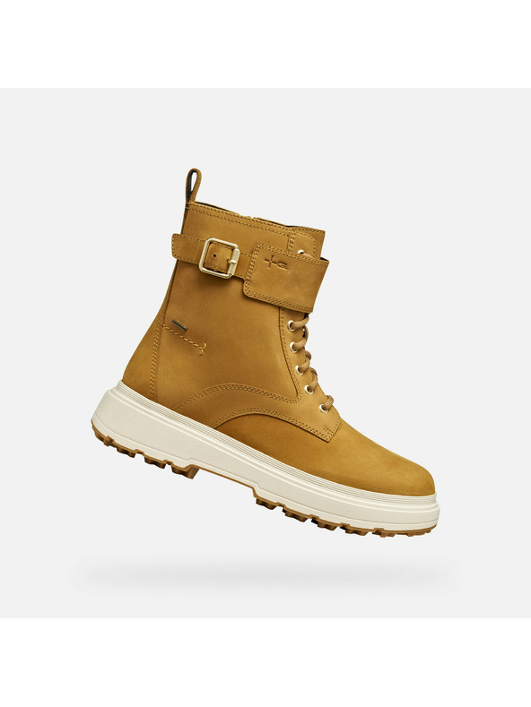 Geox Hellbraune Damen-Stiefeletten Geox Lamidie + Grip ABX