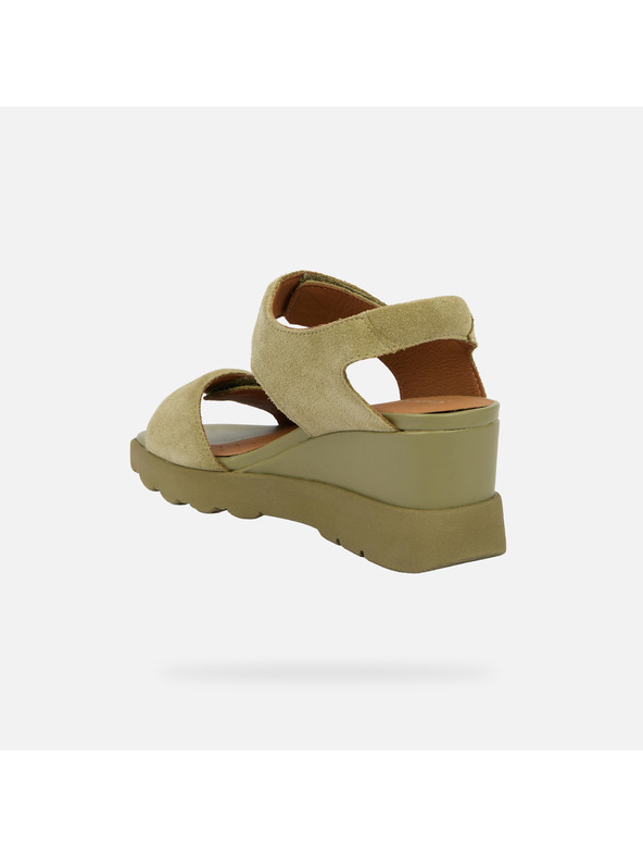 Geox Khaki Damen-Keilschuhe Geox Spherica EC6