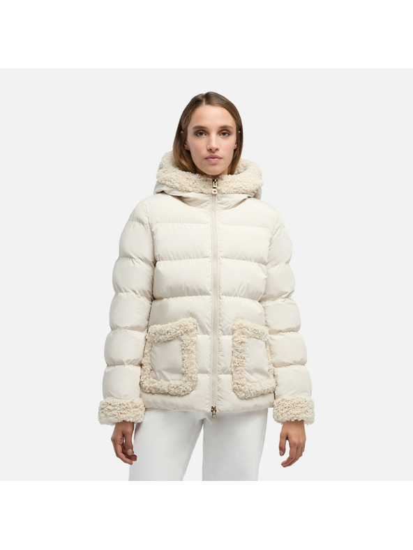 Geox Cremefarbene Damen-Daunenjacke Geox Vilde