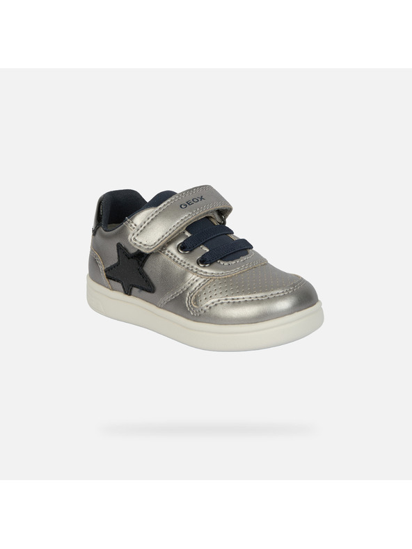Geox Silberne Mädchen-Sneaker Geox Djrock