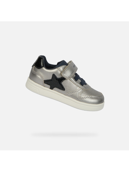 Geox Silberne Mädchen-Sneaker Geox Djrock