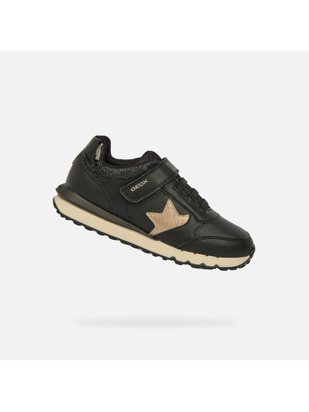 Geox Schwarze Mädchen-Sneaker Geox Fastics Girl