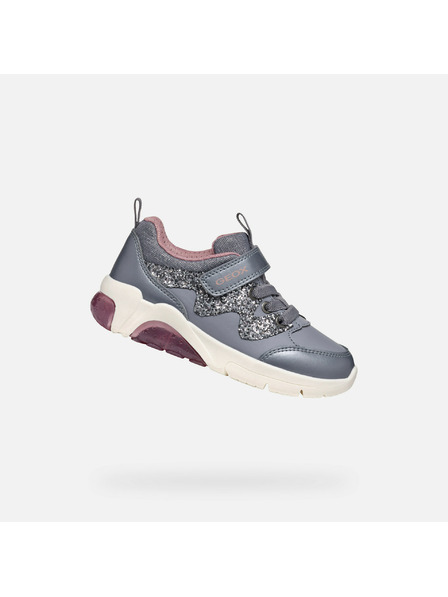 Geox Graue Mädchen-Leucht-Stiefeletten Geox Fadinlight Girl