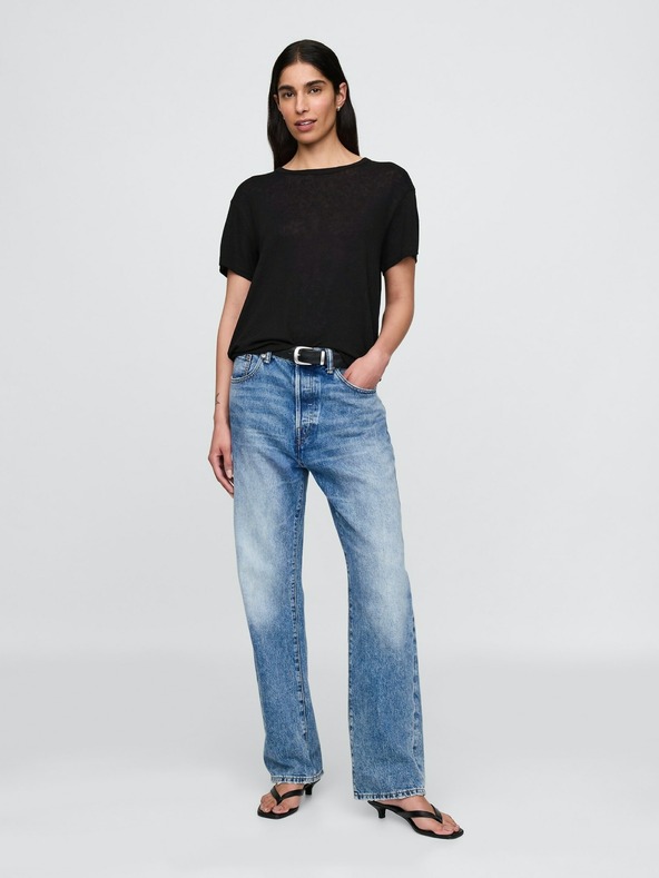 GAP Damen-Crop-T-Shirt aus Leinen GAP
