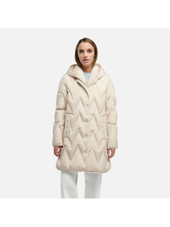 Geox Cremefarbene Damen-Daunenjacke Geox Plummery