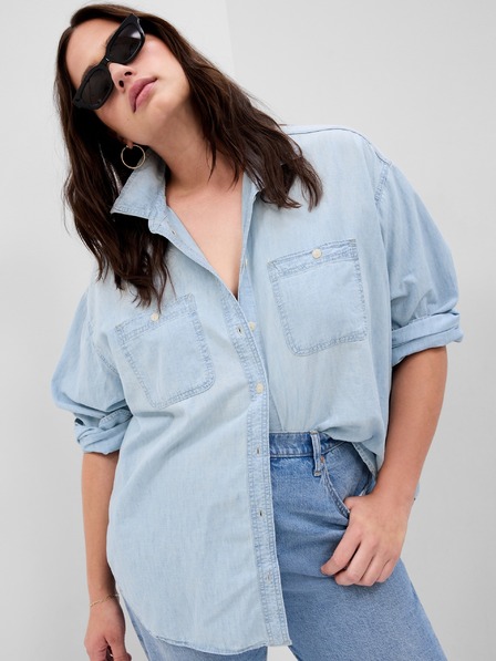 GAP Damen Chambray-Oversize-Hemd Big Shirt GAP