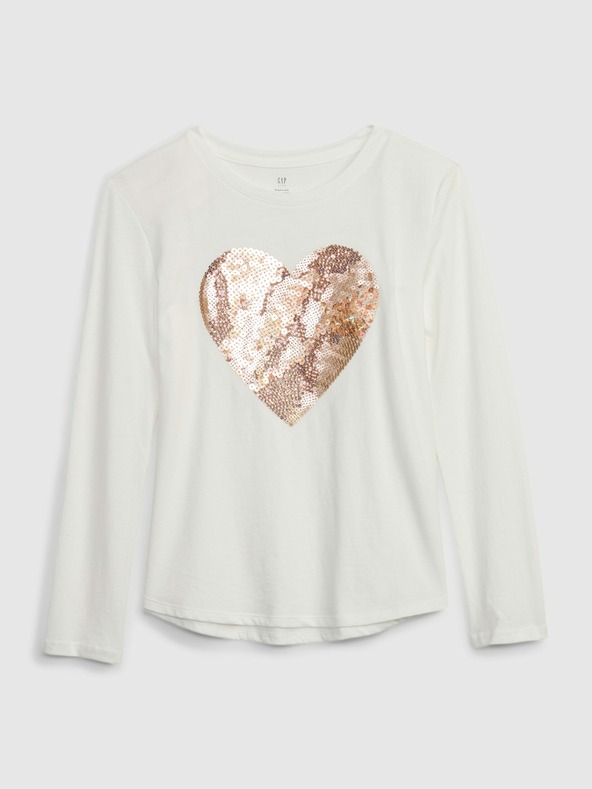 GAP Kinder T-Shirt mit Paillettenherz GAP
