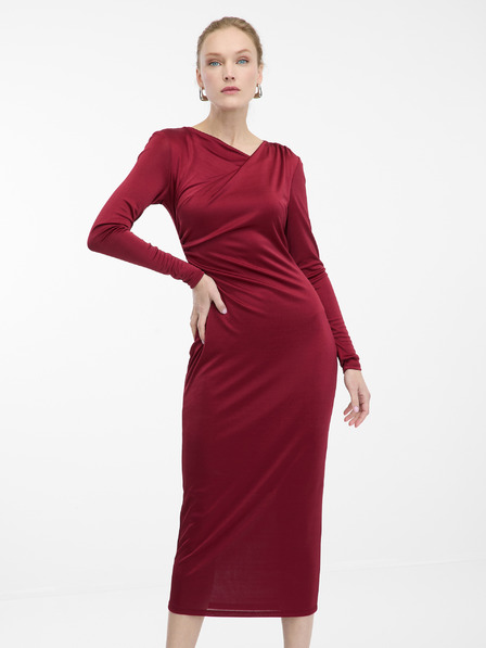 Orsay Weinrotes Damen Midikleid ORSAY