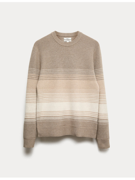 Marks & Spencer Gerippter gestreifter Pullover aus Baumwoll-Mix von Marks & Spencer mehrfarbig