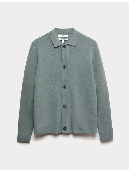 Marks & Spencer Strickjacke aus Baumwoll-Mix von Marks & Spencer grau
