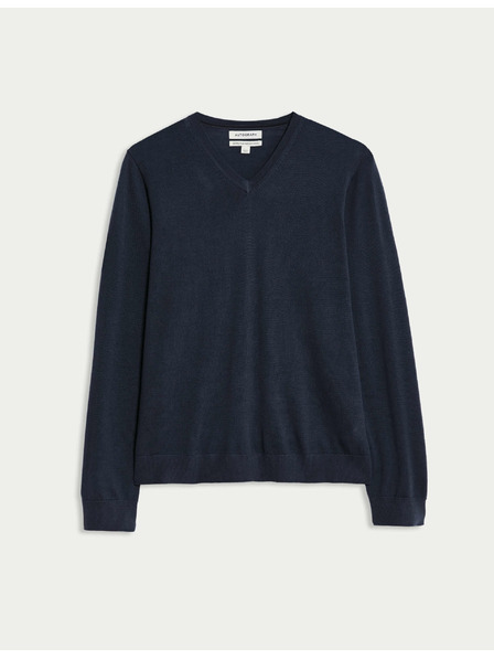 Marks & Spencer V-Ausschnitt Pullover aus reiner, besonders feiner Merinowolle von Marks & Spencer marineblau